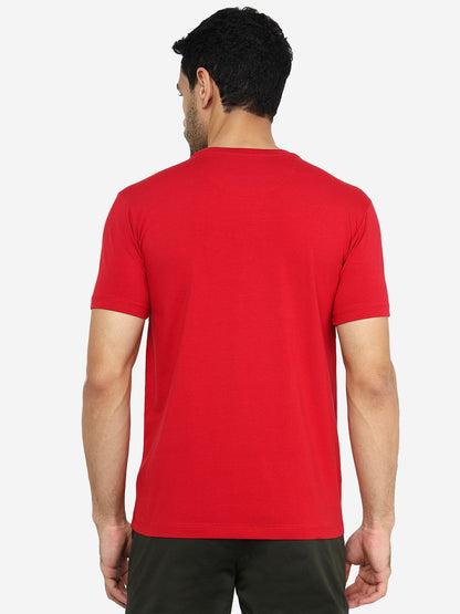 Red Printed Slim Fit T-Shirt | JadeBlue