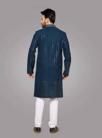 Teal Blue Kurta Pajama | TULA