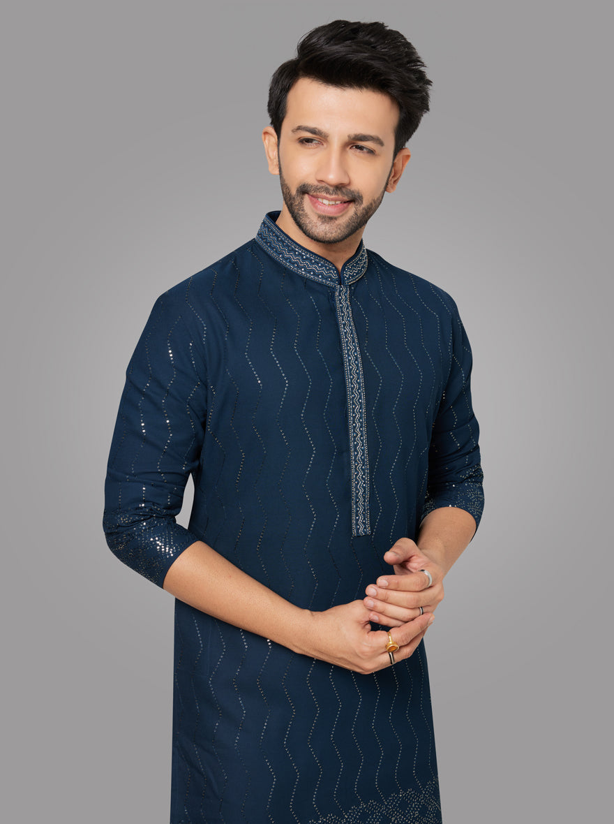 Teal Blue Kurta Pajama | TULA