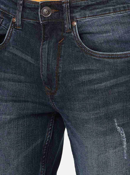 Denim Blue Washed Slim Fit Jeans | JadeBlue