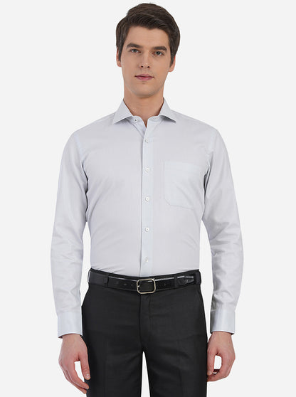 Light Blue Solid Slim Fit Formal Shirt | Metal