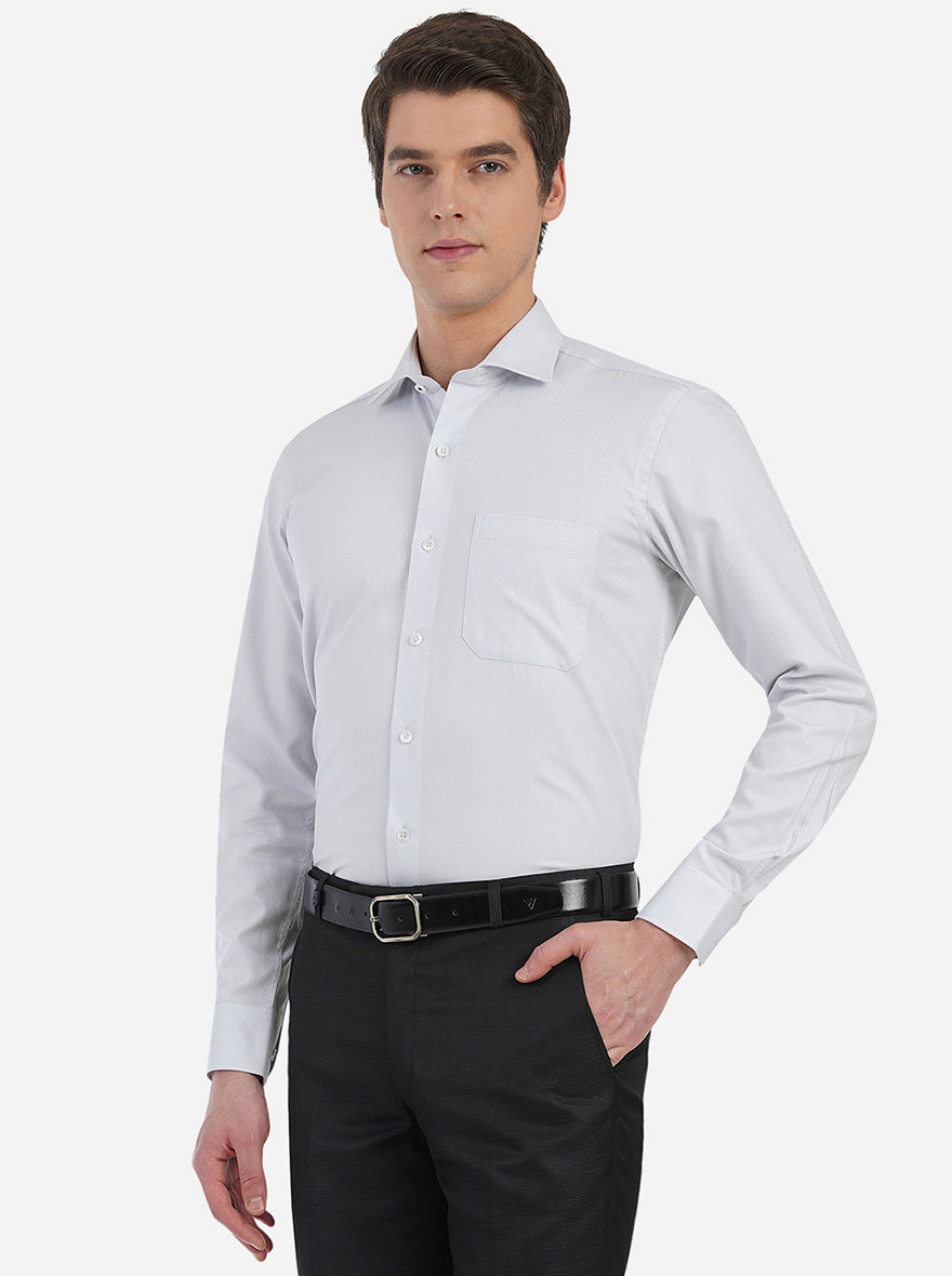 Light Blue Solid Slim Fit Formal Shirt | Metal