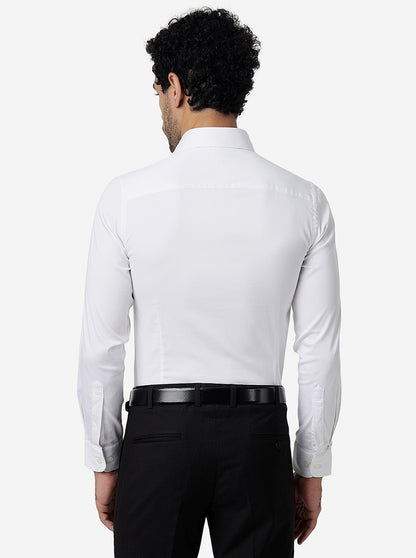 White Solid Slim Fit Party Wear Shirt | Wyre
