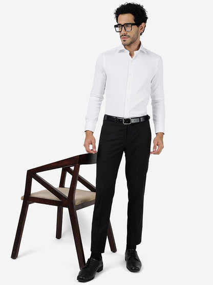 White Solid Slim Fit Party Wear Shirt | Wyre