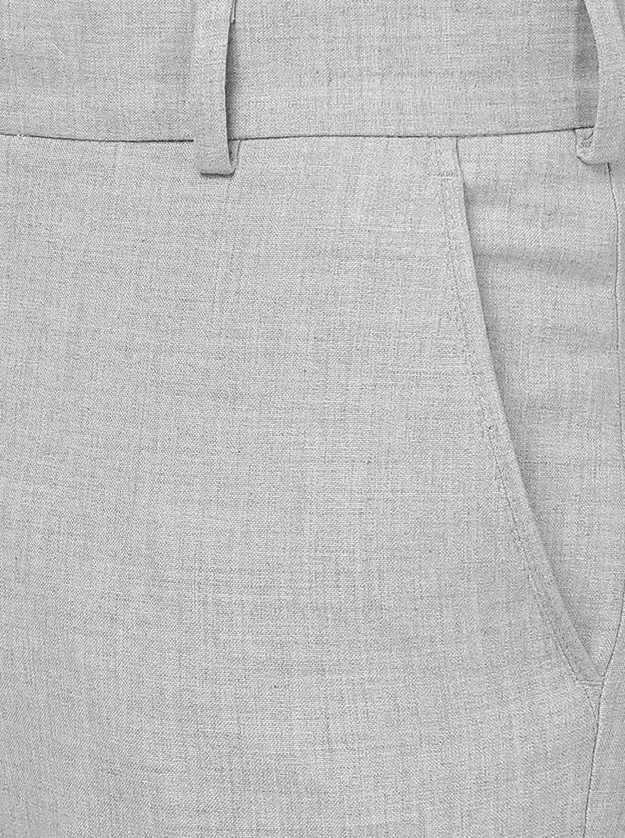 Light Grey Solid Slim Fit Formal Trouser | JB Studio