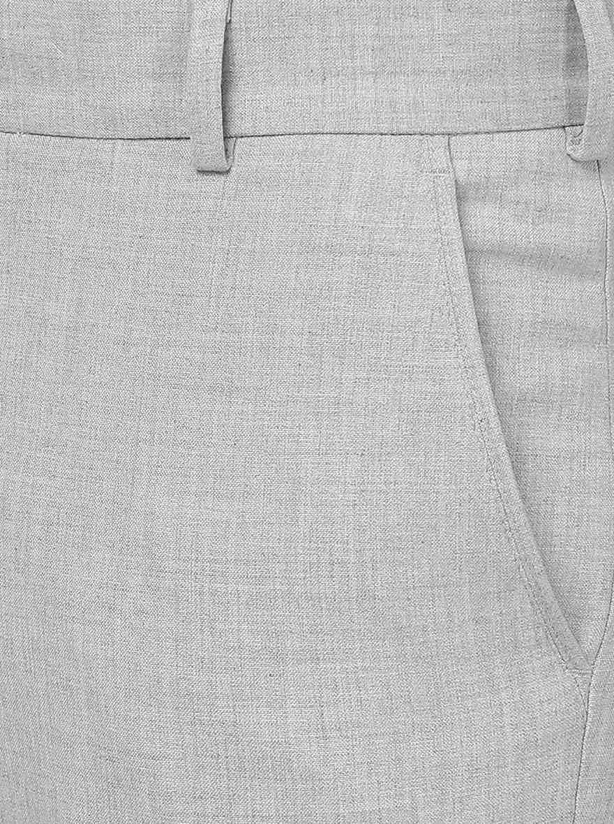 Light Grey Solid Slim Fit Formal Trouser | JB Studio