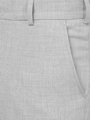 Light Grey Solid Slim Fit Formal Trouser | JB Studio