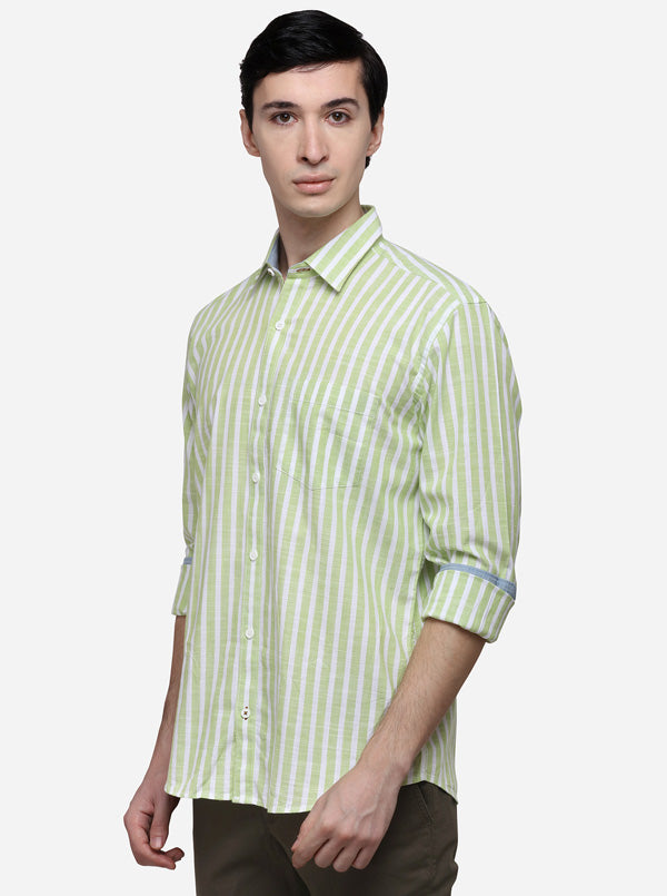 Green Tailored Fit Checked Casual Shirt | JadeBlue