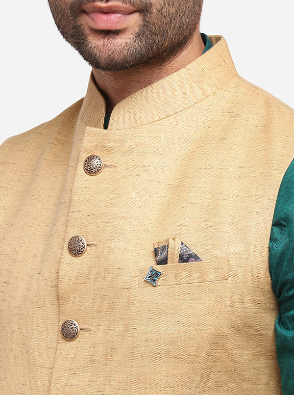 Beige Bandhgala Jacket | Greenfibre