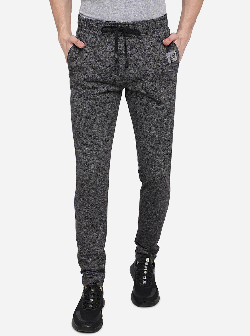 Black Solid Slim Fit Track Pants | JadeBlue