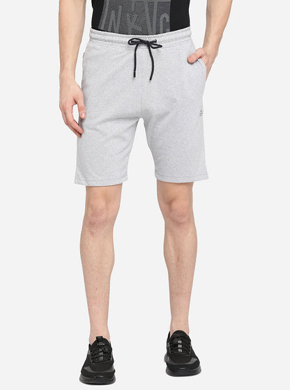 Grey Melange Solid Regular Fit Shorts | JadeBlue