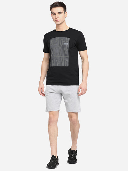 Grey Melange Solid Regular Fit Shorts | JadeBlue