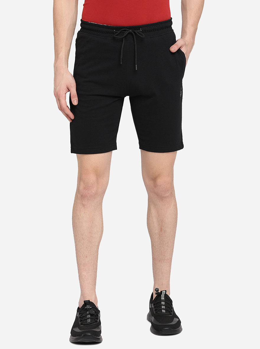 Black Solid Regular Fit Shorts | JadeBlue