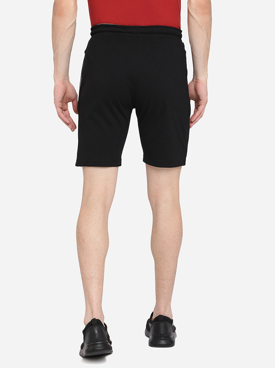Black Solid Regular Fit Shorts | JadeBlue