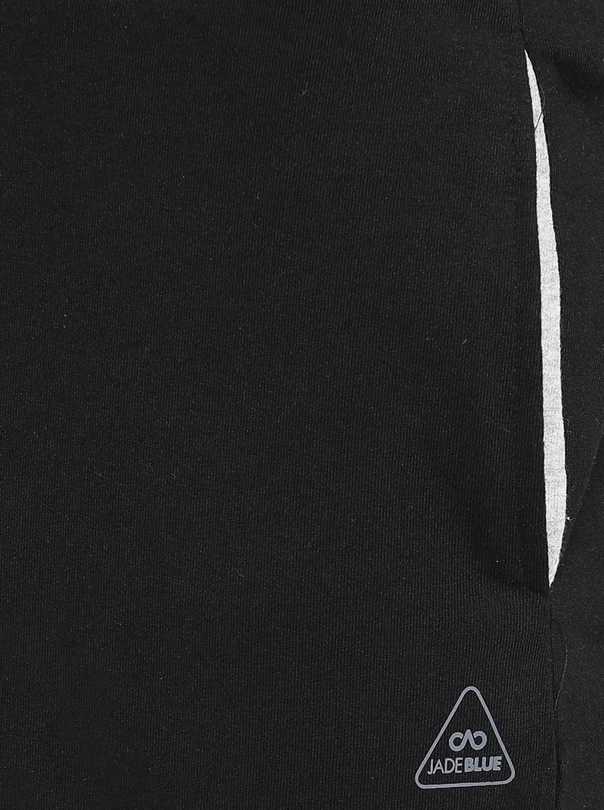 Black Solid Regular Fit Shorts | JadeBlue