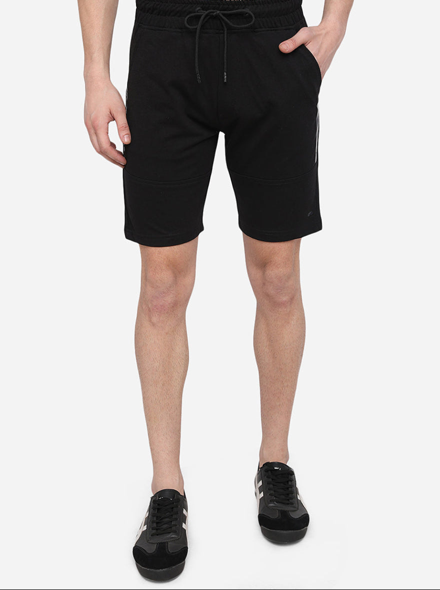 Black Solid Slim Fit Shorts | JadeBlue