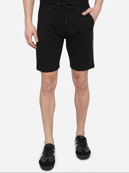 Black Solid Slim Fit Shorts | JadeBlue