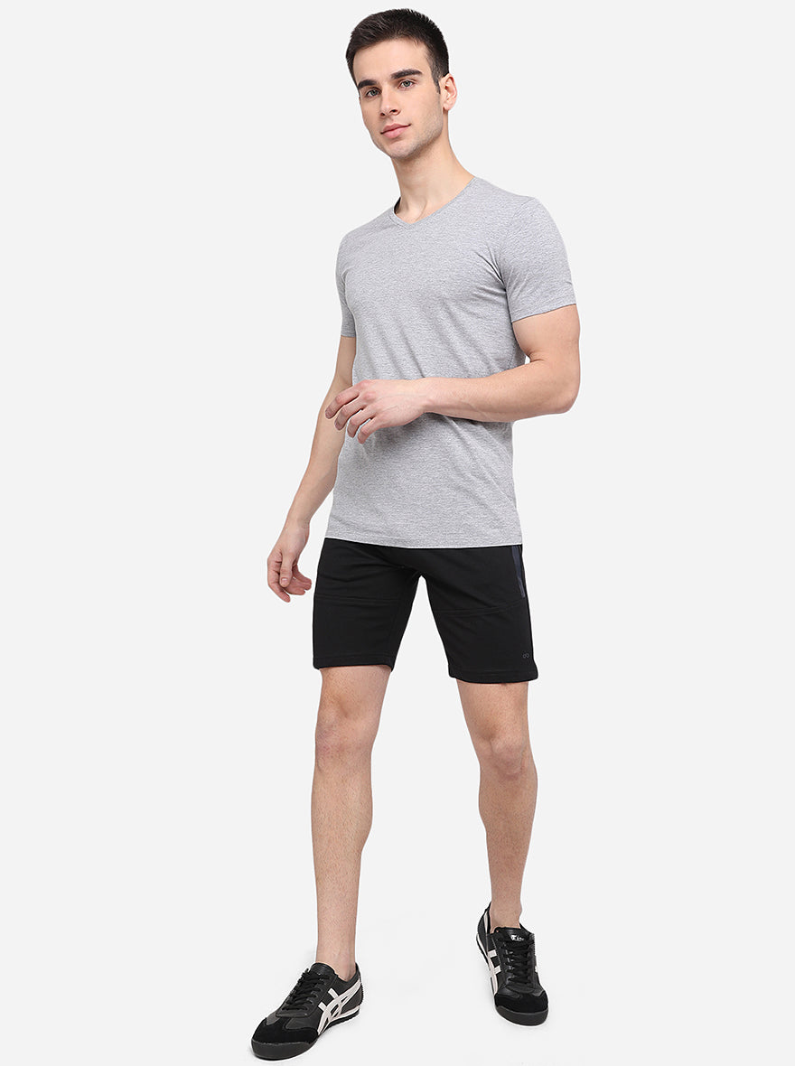 Black Solid Slim Fit Shorts | JadeBlue