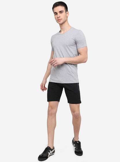 Black Solid Slim Fit Shorts | JadeBlue
