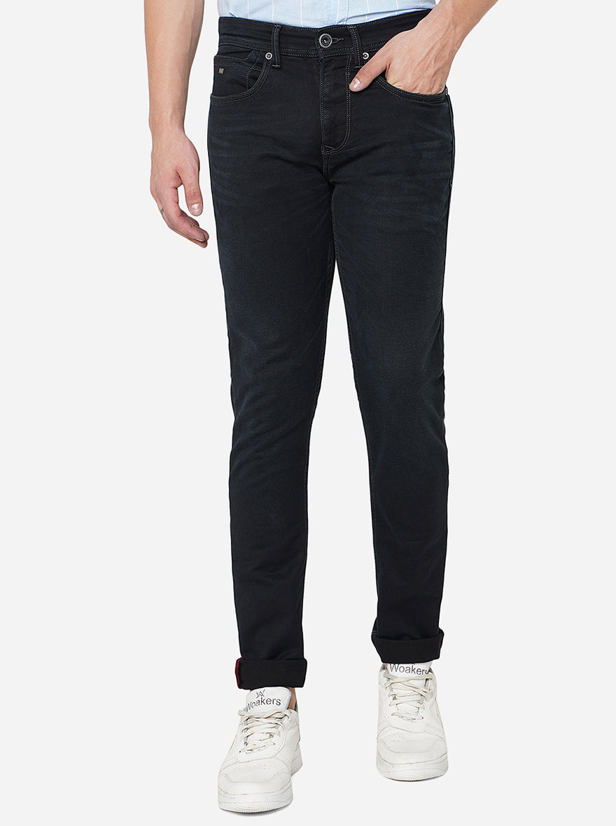 Dark Blue Washed Slim Fit Jeans | JadeBlue