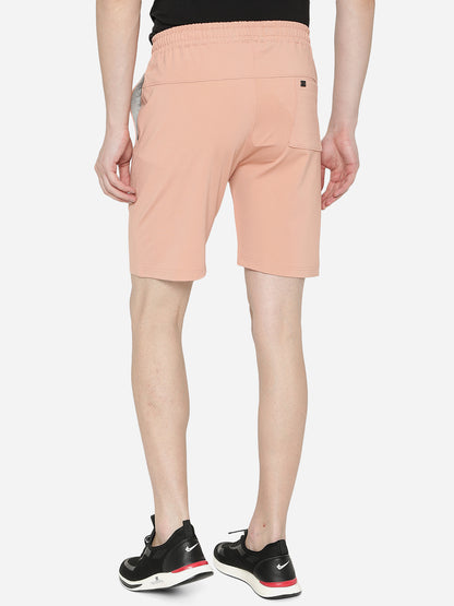 Peach Solid Slim Fit Shorts | JadeBlue
