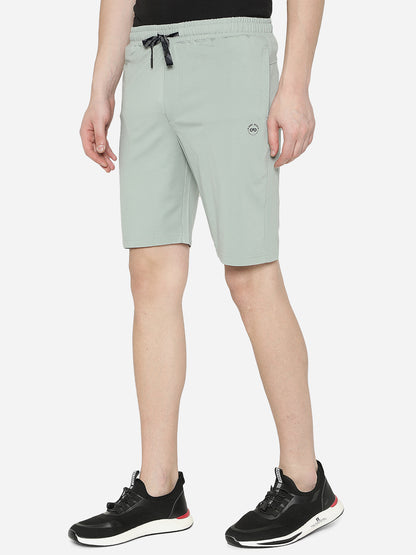 Subtle Green Solid Slim Fit Shorts | JadeBlue