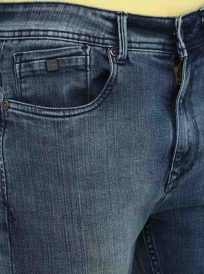 Smoke Blue Washed Straight Fit Jeans | JadeBlue
