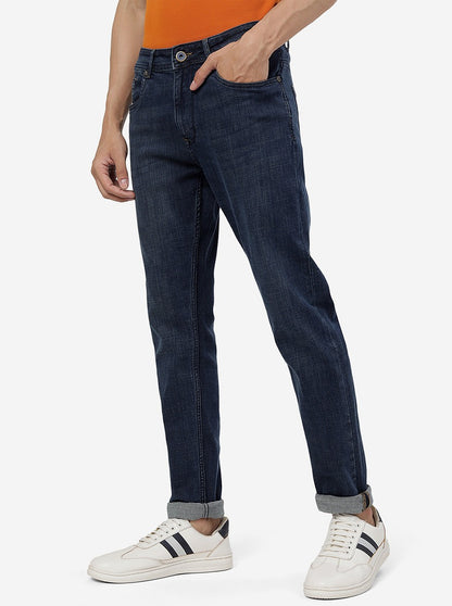 Tinted Mid Blue Washed Straight Fit Jeans | JadeBlue
