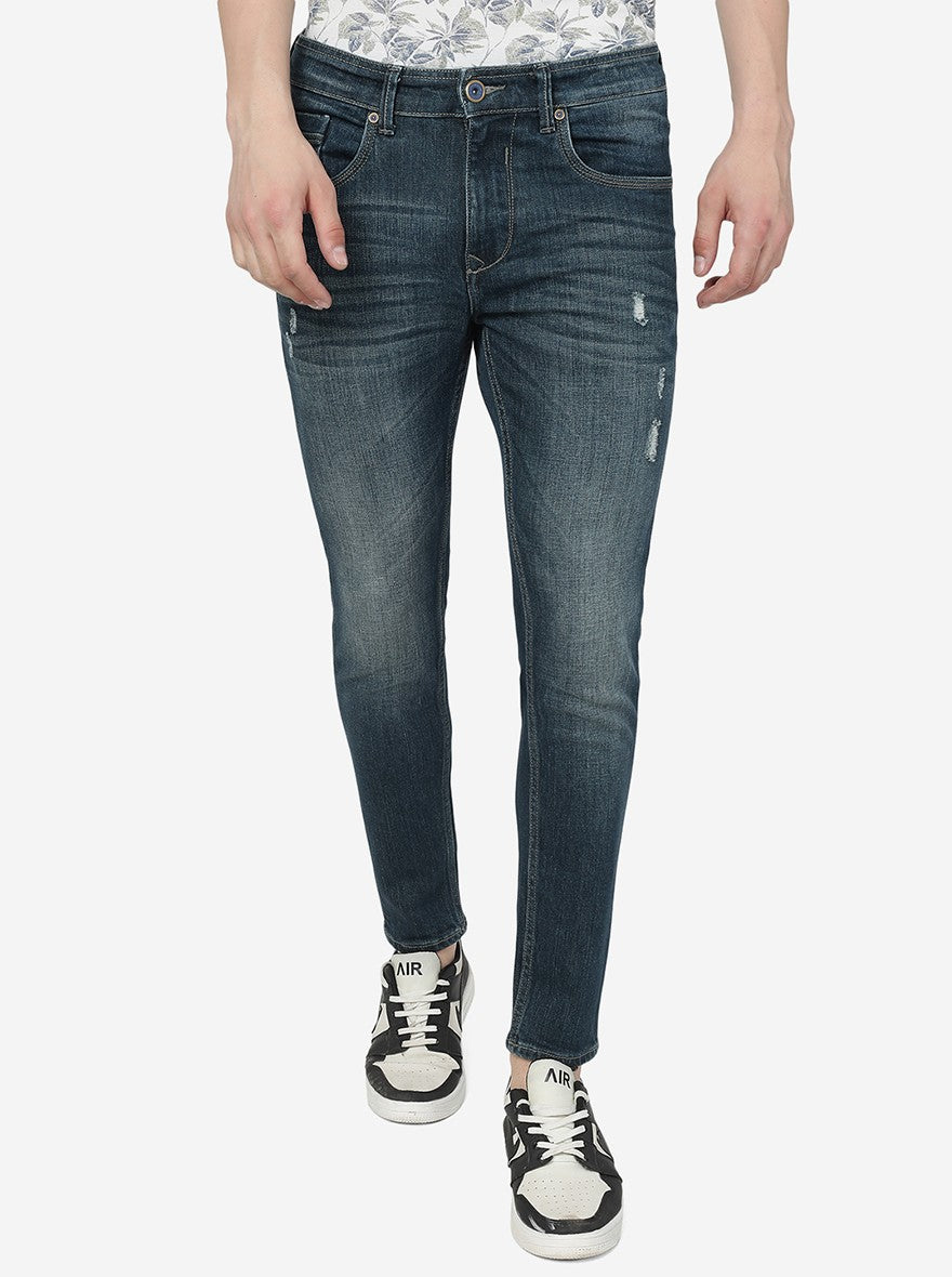 Olive Blue Washed Rider Fit Jeans | JadeBlue