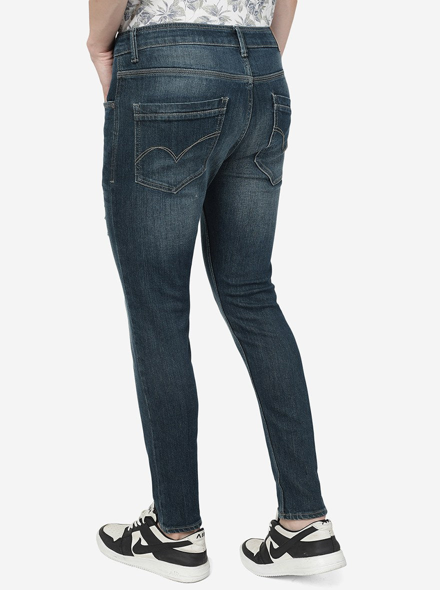 Olive Blue Washed Rider Fit Jeans | JadeBlue