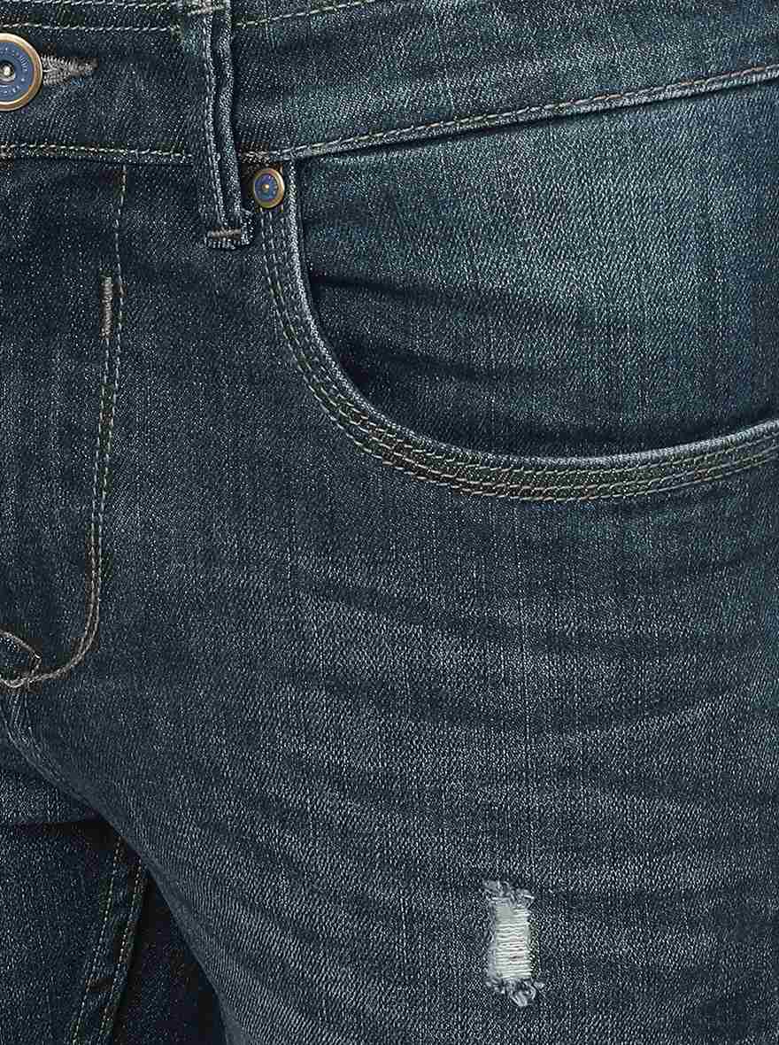 Olive Blue Washed Rider Fit Jeans | JadeBlue
