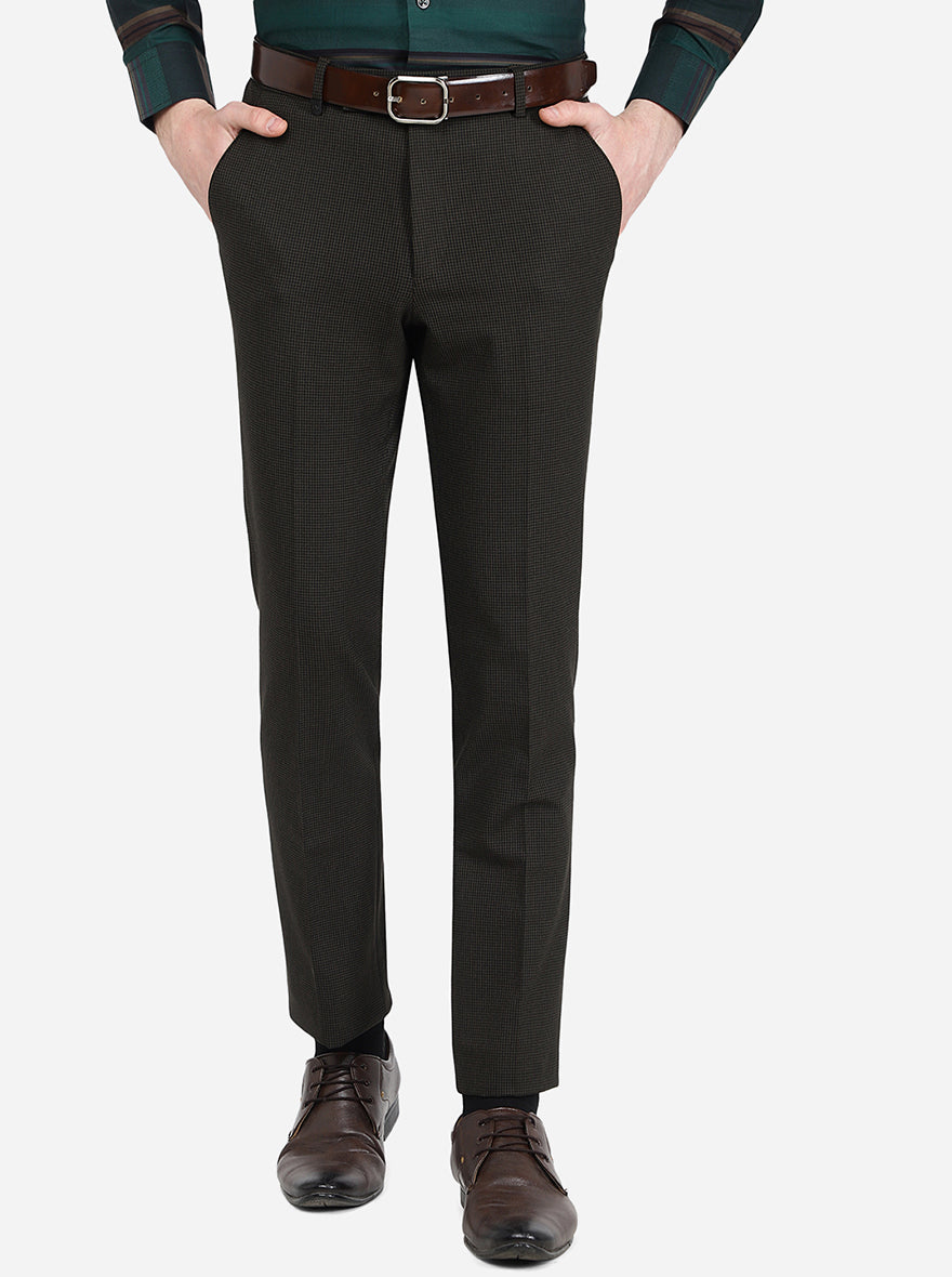 Olive Solid Super Slim Fit Formal Trouser | JB Studio