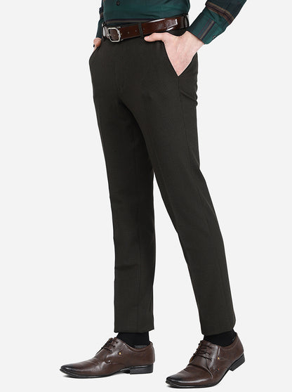 Olive Solid Super Slim Fit Formal Trouser | JB Studio
