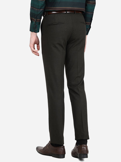 Olive Solid Super Slim Fit Formal Trouser | JB Studio