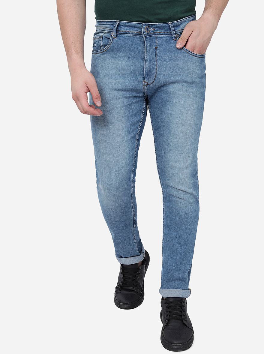 River Blue Washed Straight Fit Jeans | JadeBlue
