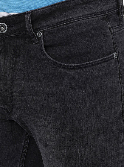 Dark Grey Washed Straight Fit Jeans | JadeBlue