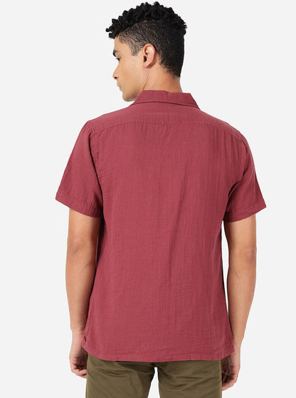 Maroon Solid Slim Fit Casual Shirt | JadeBlue
