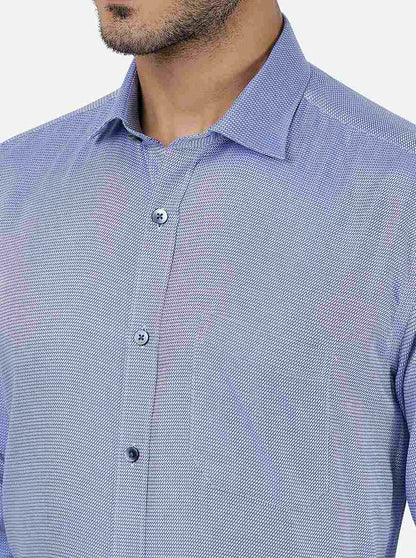 Blue Solid Regular Fit Formal Shirt | JadeBlue