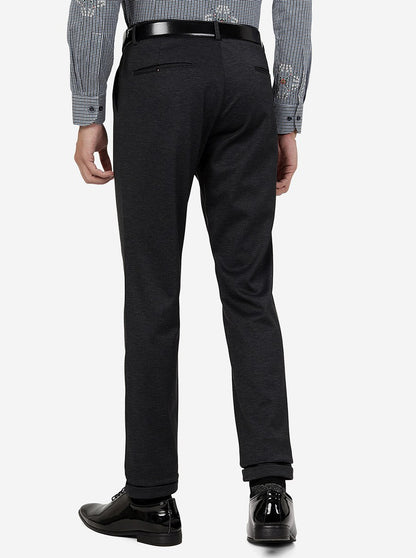 Black Solid Slim Fit Club Wear Trouser | JB Studio