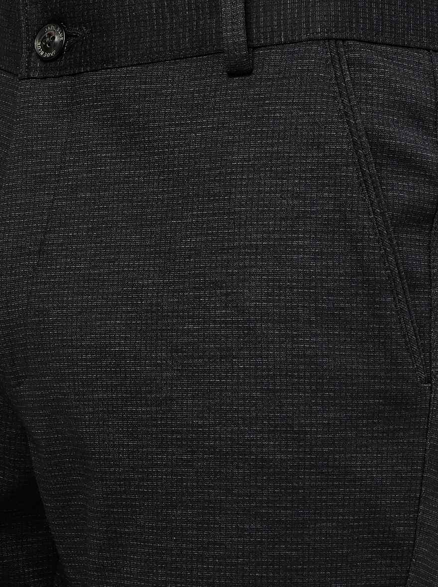 Black Solid Slim Fit Club Wear Trouser | JB Studio