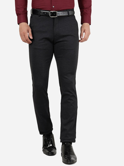 Black Solid Slim Fit Club Wear Trouser | JB Studio