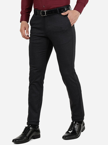 Black Solid Slim Fit Club Wear Trouser | JB Studio