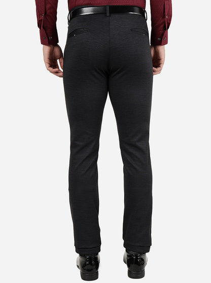 Black Solid Slim Fit Club Wear Trouser | JB Studio