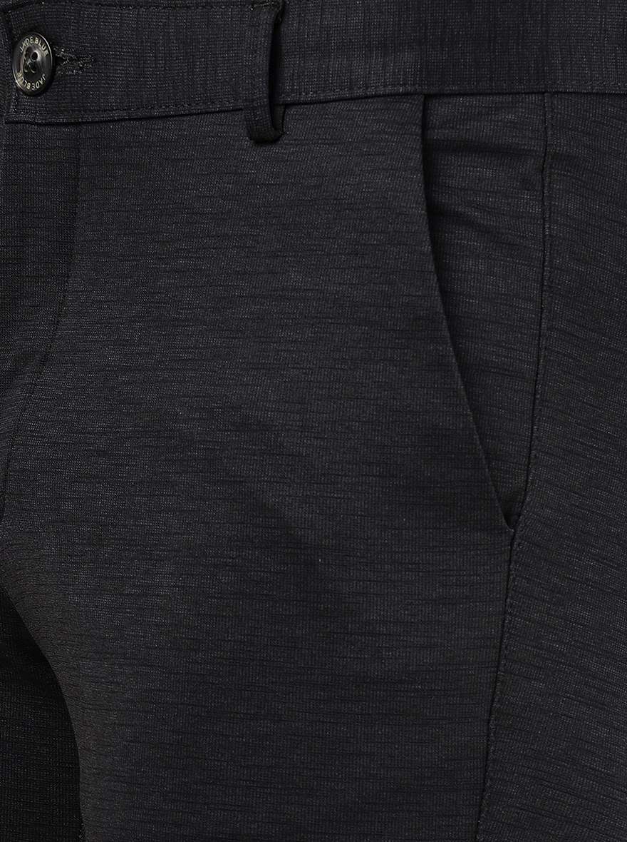 Black Solid Slim Fit Club Wear Trouser | JB Studio