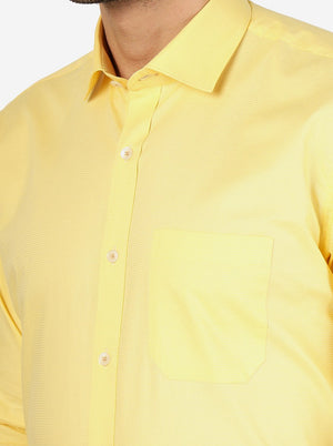 Light Yellow Solid Regular Fit Formal Shirt | JadeBlue