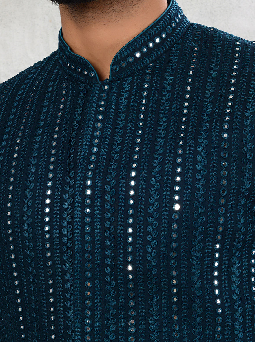 Teal Blue Kurta Pajama | TULA