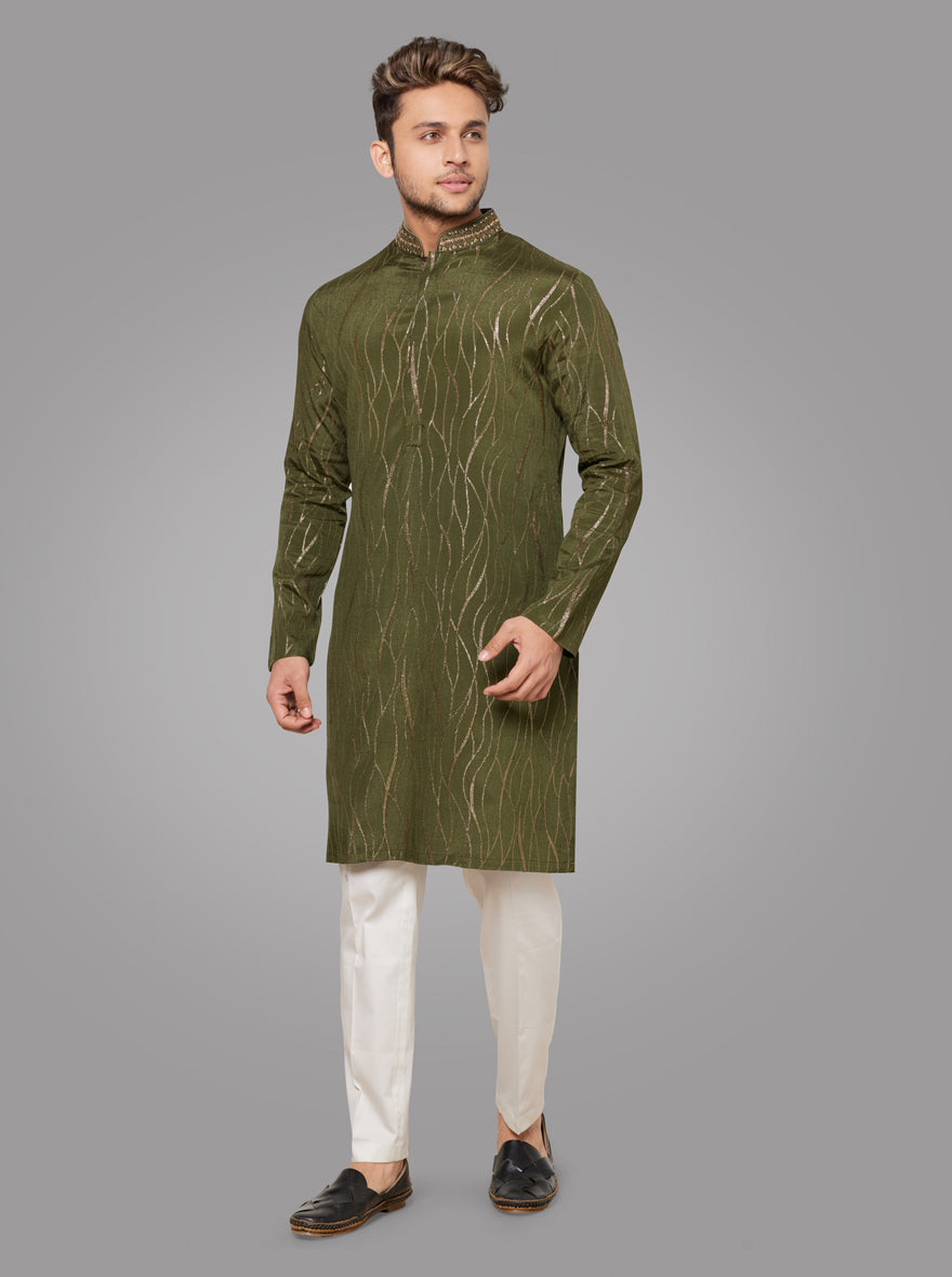 Mehndi Green Kurta Pajama | TULA