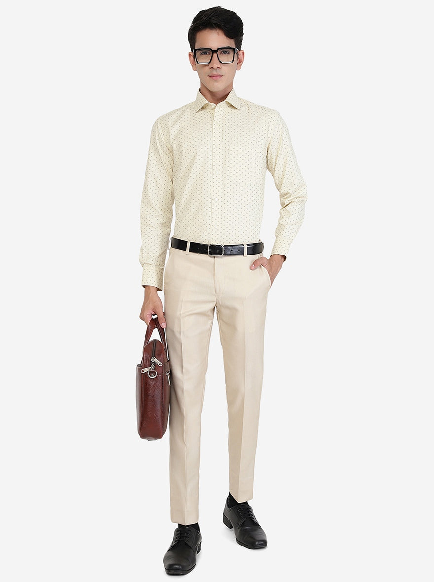 Yellow Printed Slim fit Formal Shirt | Greenfibre