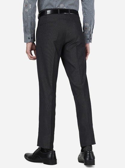Black Solid Slim Fit Formal Trouser | JB Studio