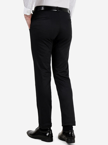 Black Solid Slim Fit Club Wear Trouser | JB Studio